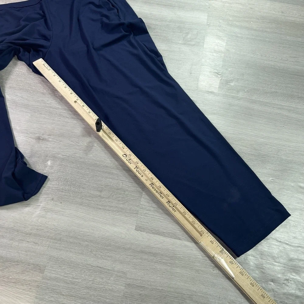 Eileen Fisher Pants Womens L Blue Jersey Knit Pull On Relaxed Stretch - Picture 9 of 12